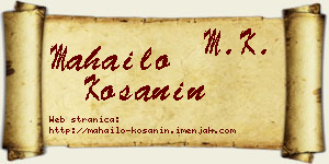 Mahailo Košanin vizit kartica